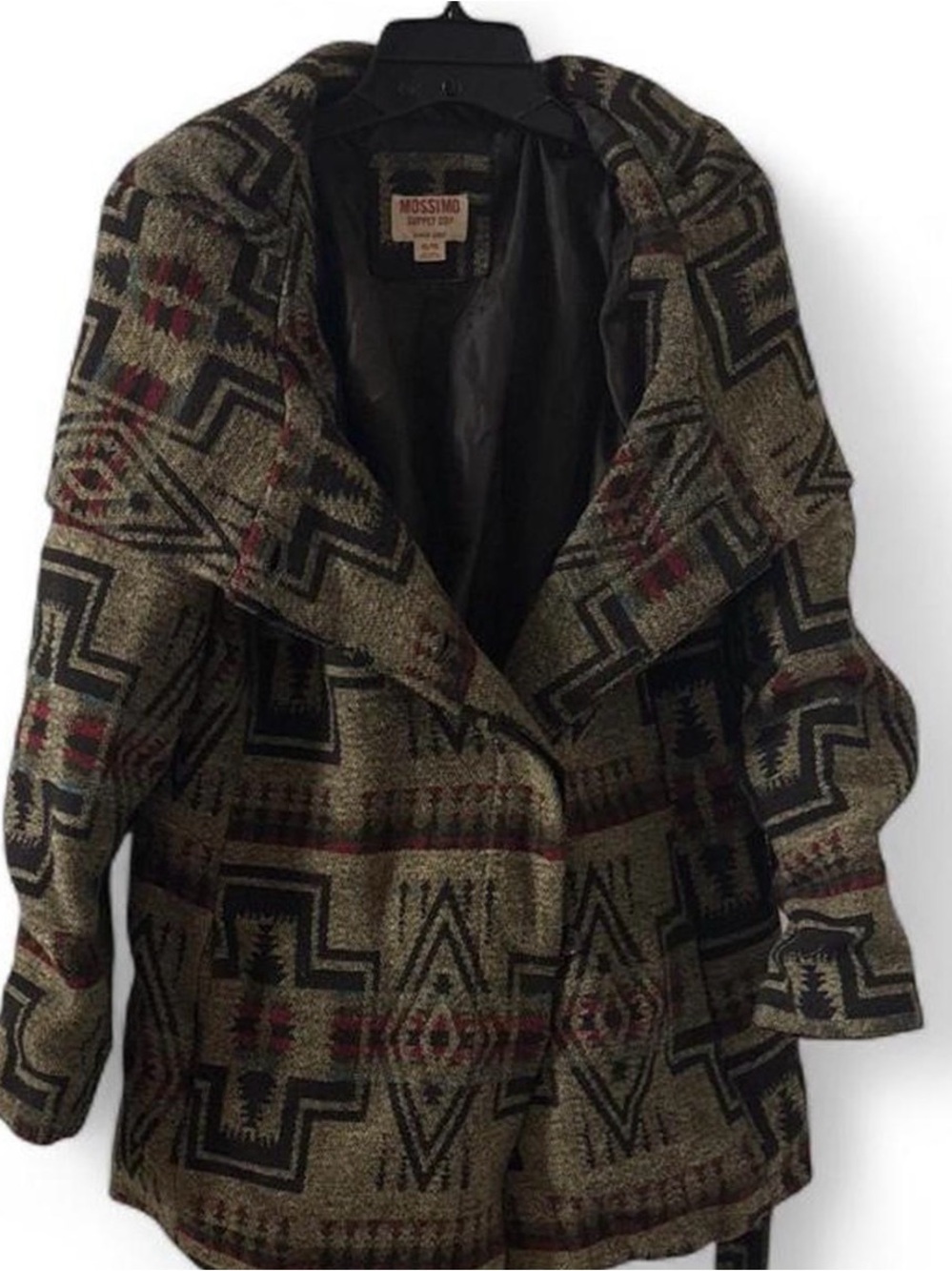 Mossimo Supply Co. Women's Oversized Coat - Brown/Multi - Aztec Print Size XL